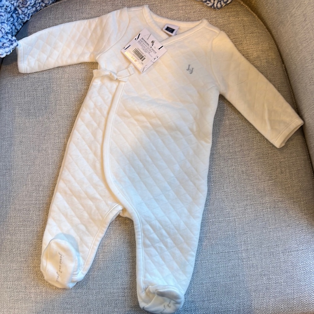 NWT Janie & Jack NB Onesie Cream Quilted